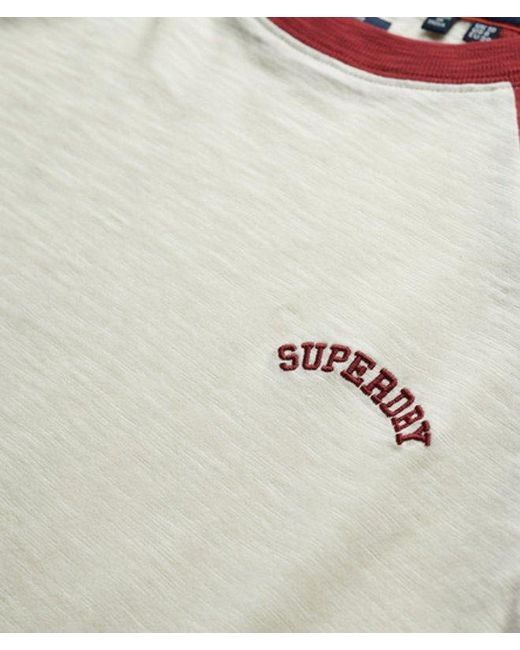Superdry Red Organic Cotton Essential Logo Raglan T-shirt