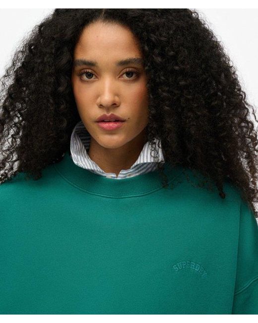Superdry Green & Co Essential Logo Oversized Crew Sweatshirt