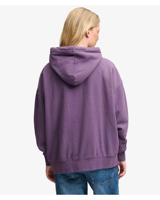 Superdry Purple & Co Luxe Casual Relaxed Hoodie