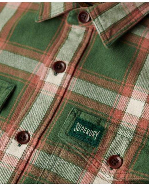 Superdry Geruit Worker-overhemd Van Biologisch Katoen in het Green voor heren
