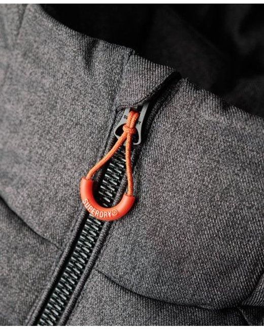 Superdry Gray Hooded Fuji Herringbone Jacket for men
