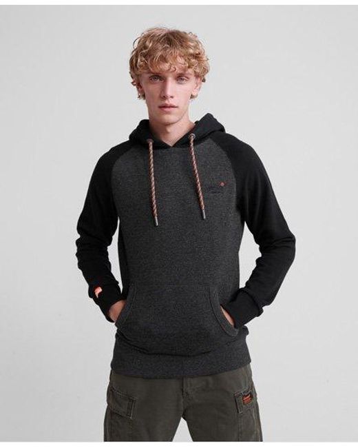 Superdry Black Label Lite Raglan Hoodie Low Light Grit for men