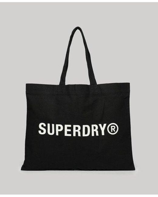 Superdry Black Logo Print Tote