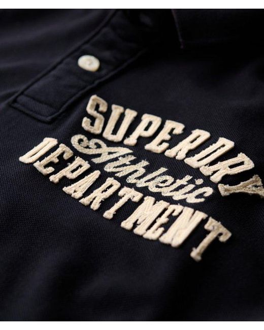 Superdry Vintage Athletic Polo Met Lange Mouwen in het Blue voor heren