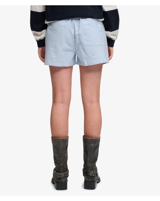 Superdry Blue & Co Cotton Elastic Check Shorts
