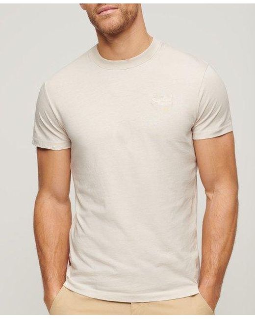 Superdry Essential T-shirt Van Biologisch Katoen Met Geborduurd Logo in het White voor heren
