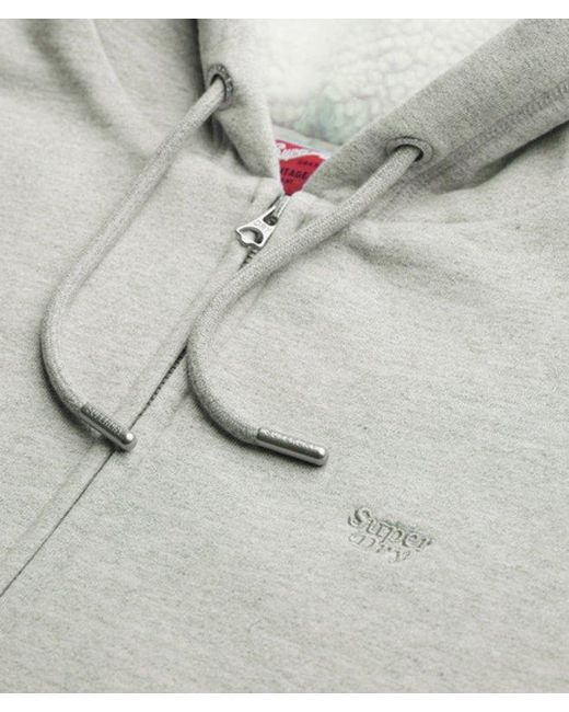 Superdry Gray & Co Essential Borg Lined Zip Hoodie