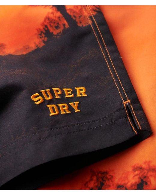 Superdry Red & Co Photographic 17-inch Recycled Swim Shorts for men