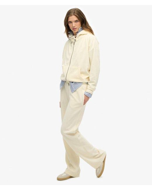 Superdry Natural Velour Wide Leg joggers