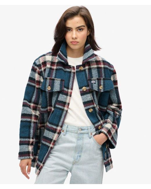 Superdry Blue Heavyweight Unlined Overshirt