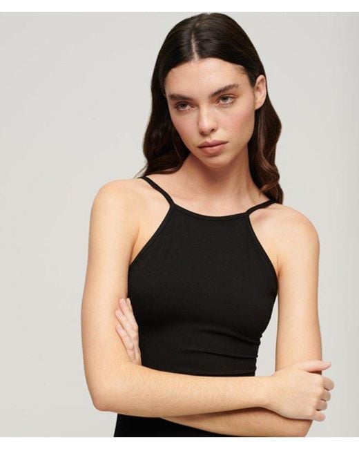 Superdry Black & Co Jersey Lace Back Midi Dress