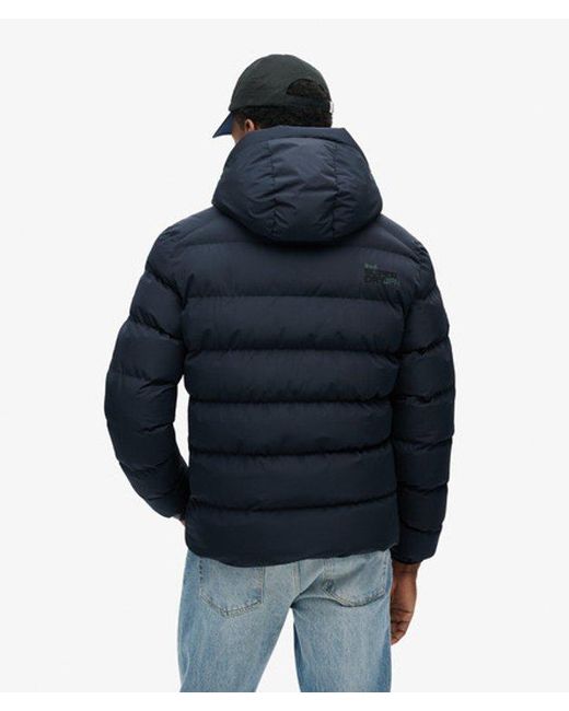 Superdry Black & Co Hooded Sports Puffer Jacket for men