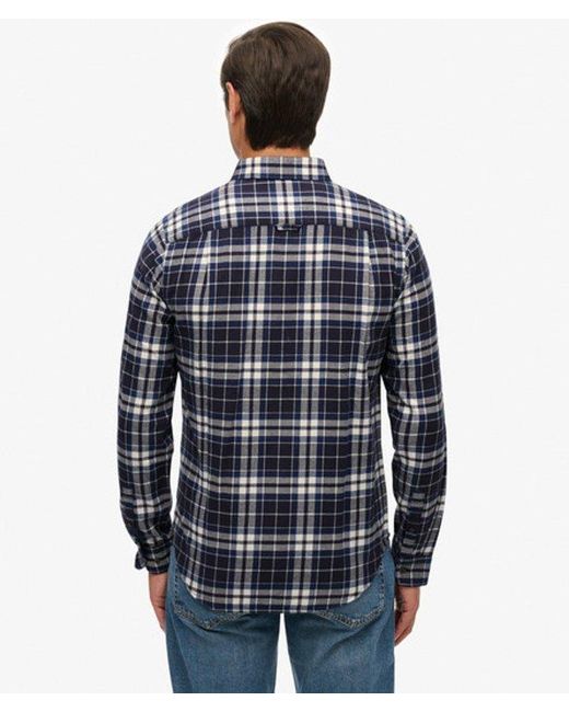 Superdry Blue & Co Long Sleeve Cotton Lumberjack Shirt for men