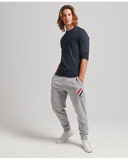 Superdry Gray Classic Applique Joggers Marl for men