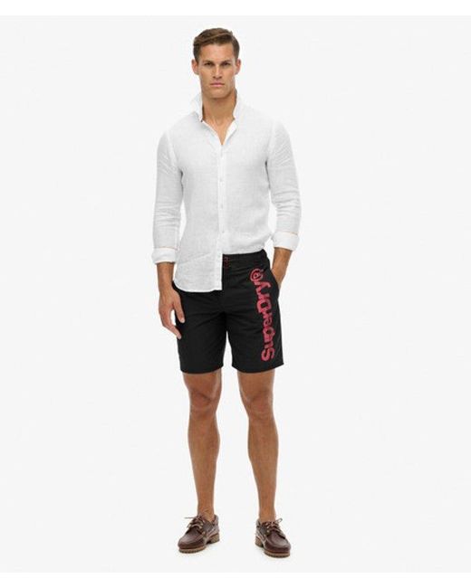 Homme Short De Bain Classique Taille Superdry pour homme en coloris White