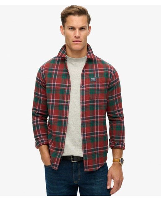 Superdry Red & Co Long Sleeve Cotton Lumberjack Shirt for men