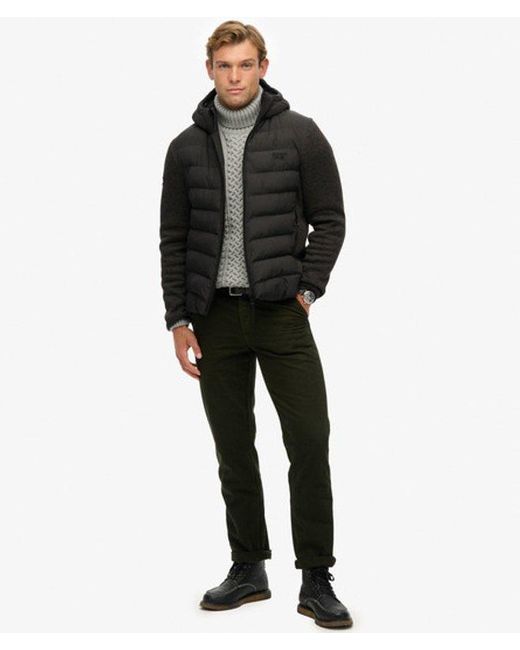 Superdry Black & Co Hooded Storm Knit Hybrid Jacket for men