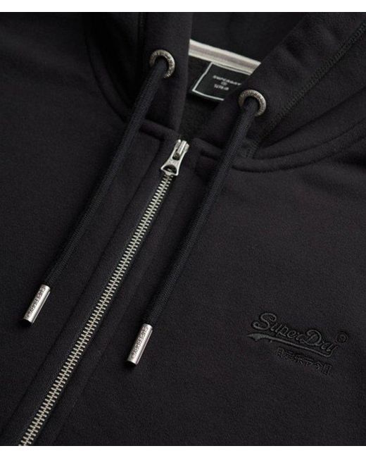 Homme Sweat À Capuche Zippé Logo Vintage Brodé Taille Superdry pour homme en coloris Black