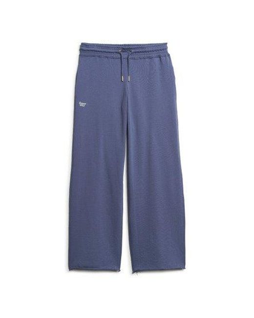 Superdry Blue Ladies Embroidered Logo Essential Straight joggers
