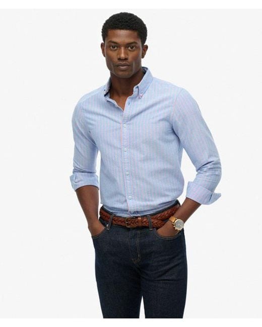 Superdry Blue & Co Classic Oxford Long Sleeve Shirt for men