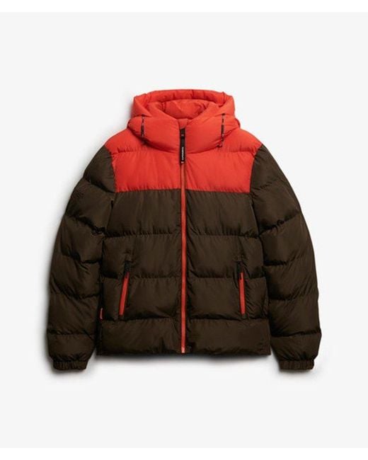 Homme Doudoune À Capuche Colourblock Taille Superdry pour homme en coloris Red