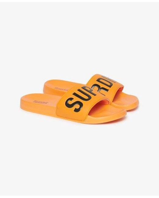 Superdry Orange Vegan Core Pool Sliders for men