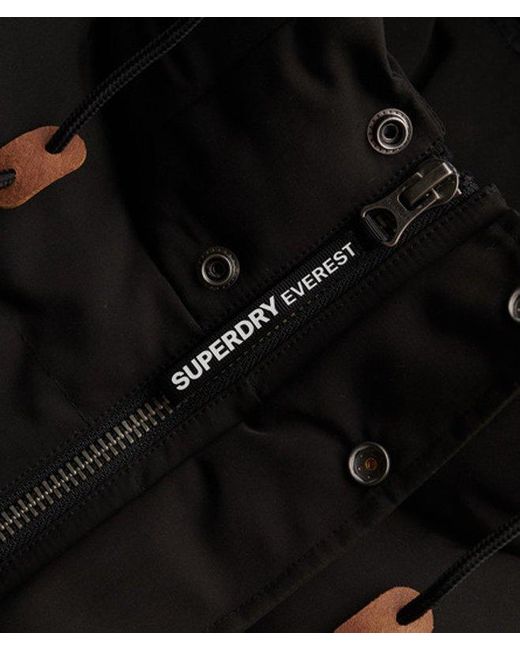 Superdry Black & Co Everest Fully Lined Logo Embroidered Hooded Puffer Gilet for men