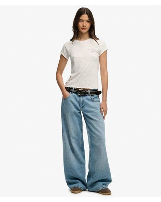 Superdry White Athletic Essentials Slub Graphic T-Shirt