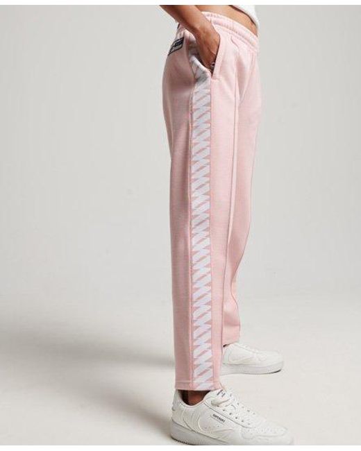 Superdry Pink Code S Logo Tape Track Pants Coral Blush