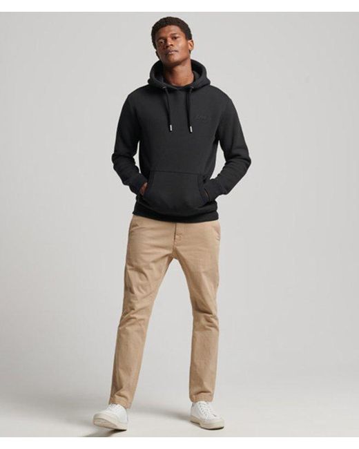 Superdry Black & Co Organic Cotton Essential Logo Hoodie for men