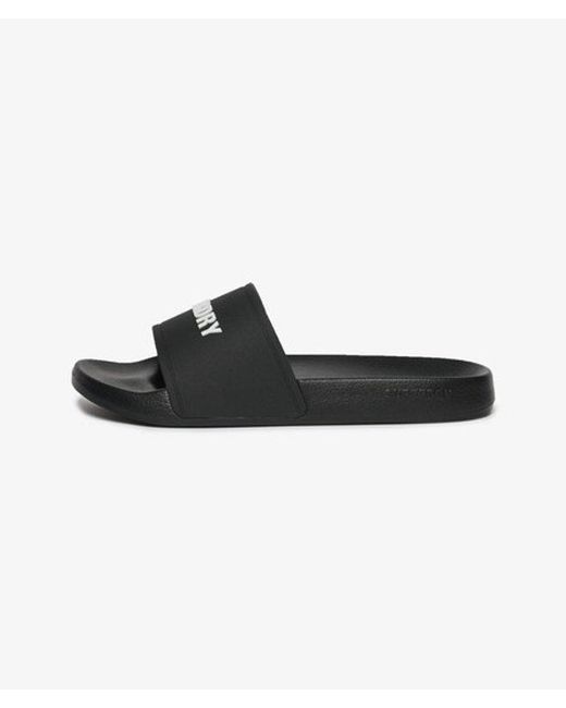 Superdry Black & Co Logo Pool Sliders for men