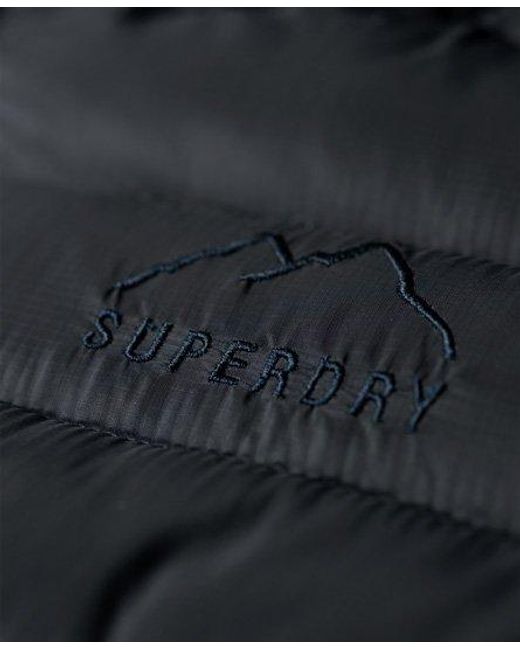 Superdry Black Hooded Fuji Sport Padded Jacket for men