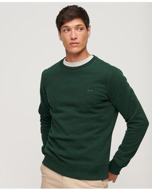 Superdry Green Essential Logo Crew Sweatshirt for men