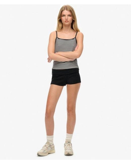 Superdry Black Athletic Essentials Fold Over Short