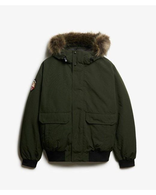 Superdry Black & Co Everest Faux Fur Bomber Jacket for men