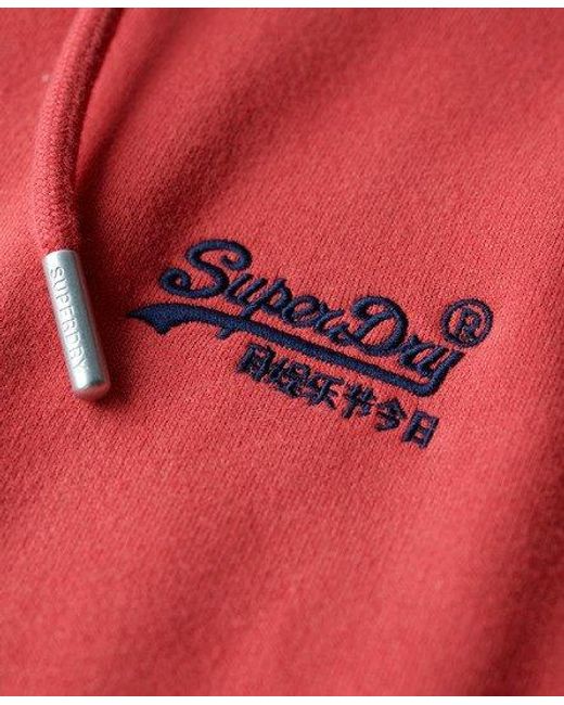 Superdry Red Essential Logo Hoodie for men