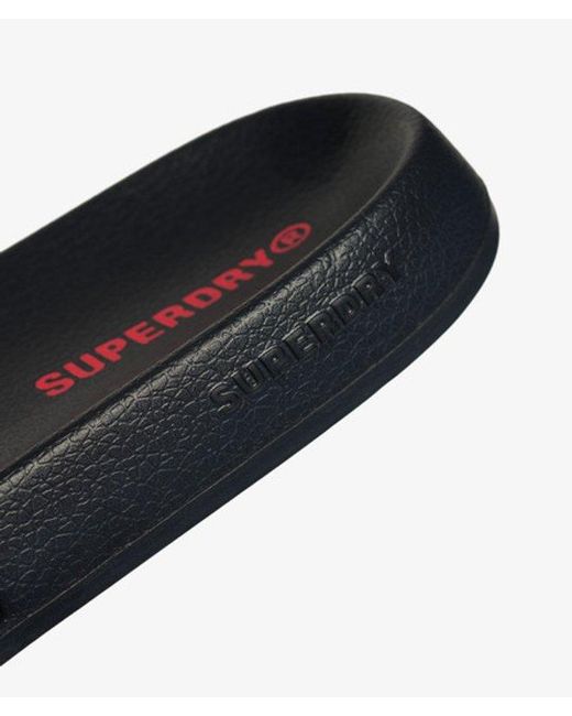 Superdry Black & Co Core Graphic Pool Sliders for men
