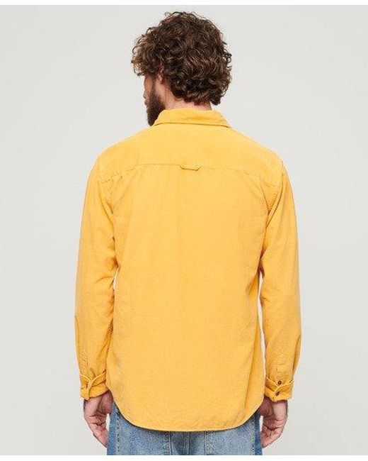 Superdry Overhemd Van Fijne Corduroy Met Lange Mouwen in het Yellow voor heren