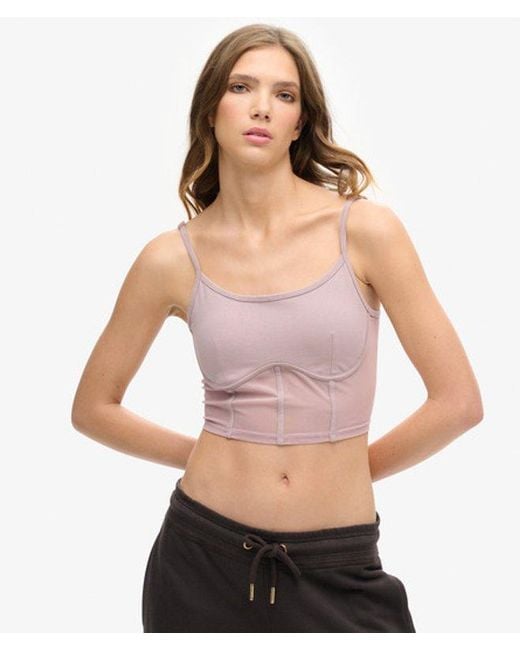 Superdry Purple & Co Ladies Sport Tech Corset Top