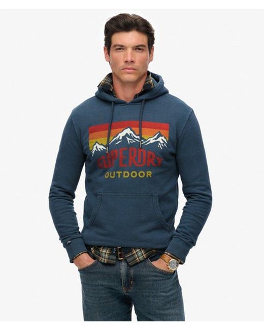 Superdry Blue & Co Mountain Relaxed Hoodie for men