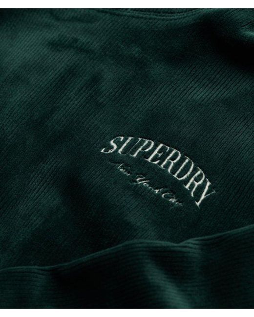 Superdry Green & Co Country Club Velour Relaxed Hoodie