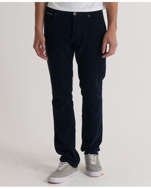 Superdry Blue Officer Slim Cord Pants True for men
