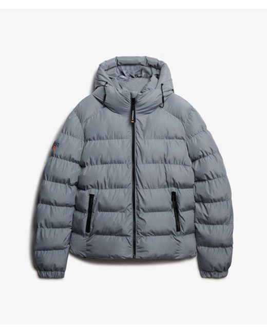 Superdry Black & Co Hooded Sports Puffer Jacket for men