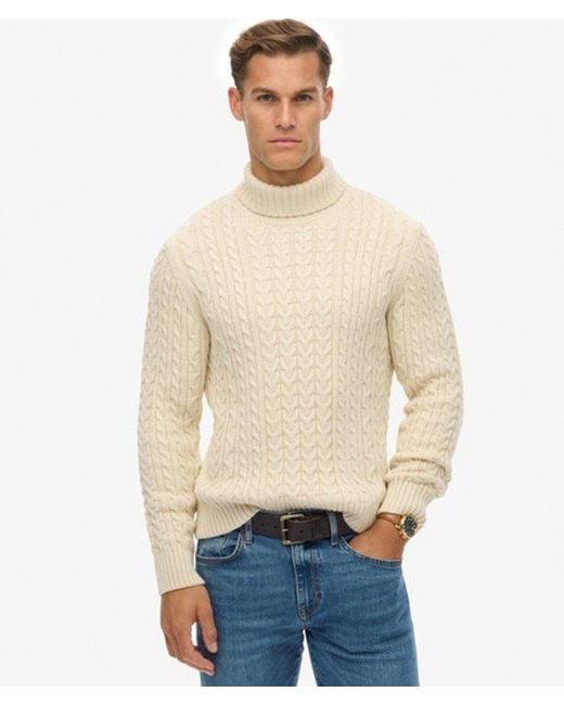 Homme Pull Torsadé À Col Roulé Jacob Taille Superdry pour homme en coloris Natural