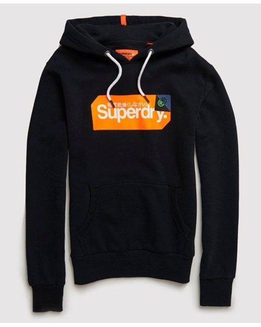 Superdry Blue Core Logo Tag Hoodie Eclipse for men