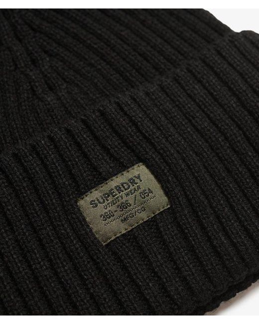 Superdry Black & Co Workwear Knitted Beanie Hat