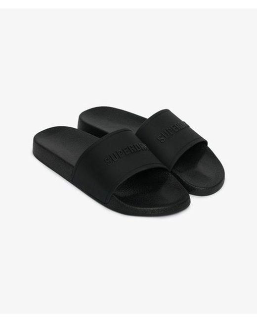 Superdry Black & Co Premium Graphic Pool Sliders for men