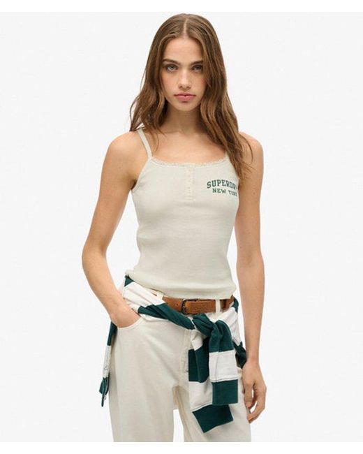 Superdry White & Co Classic Graphic Print Cotton Cami Top