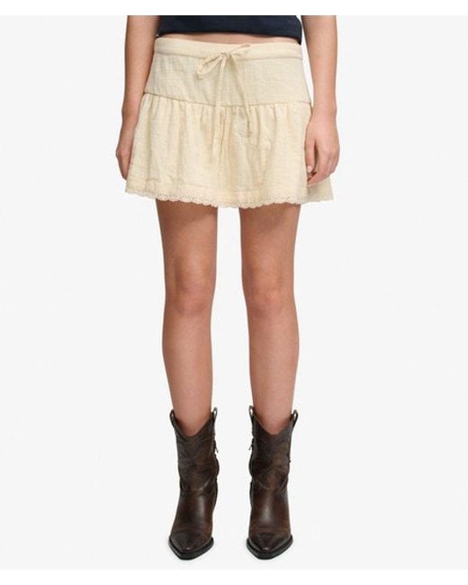 Superdry Blue & Co Broderie Trim Mini Skirt