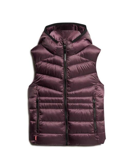 Femme Doudoune Sans Manches À Capuche Fuji Taille Superdry en coloris Purple
